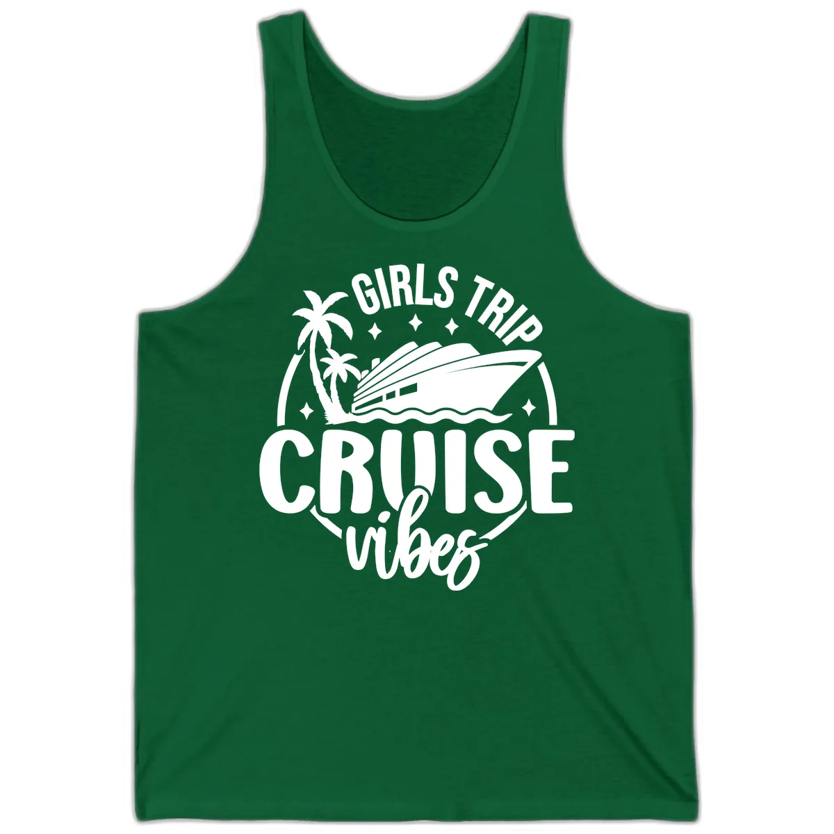 Girls Trip Cruise Vibes Tank in Kelly
