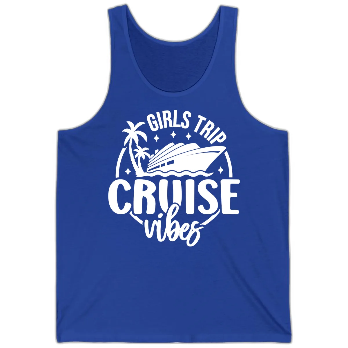 Girls Trip Cruise Vibes Tank in True Royal