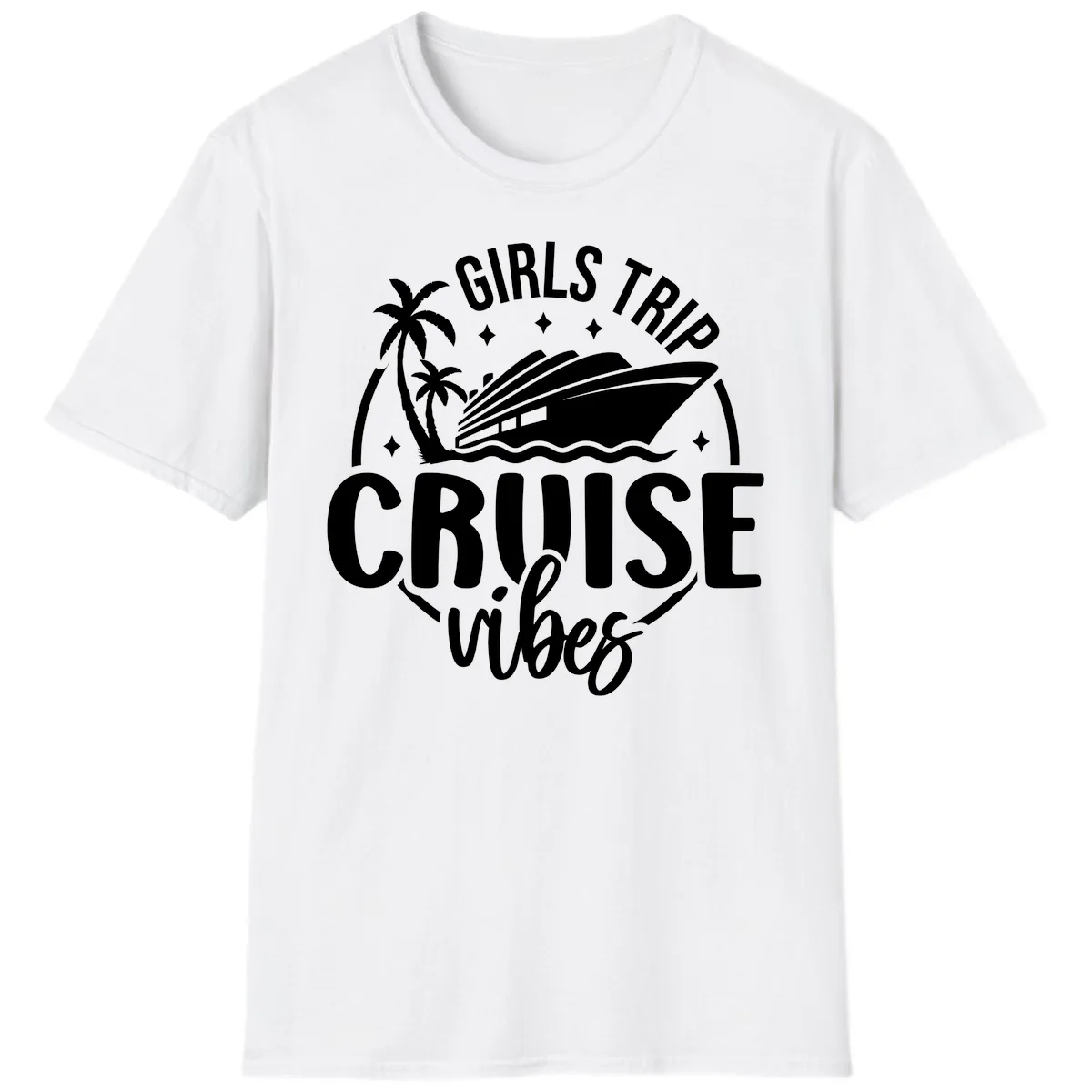 Girls Trip Cruise Vibes T-Shirt in White