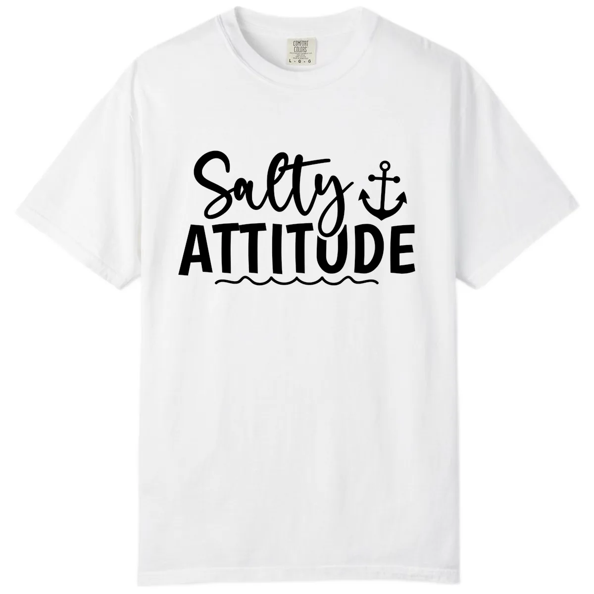 Salty Attitude Anchor Design Comfort Color in White