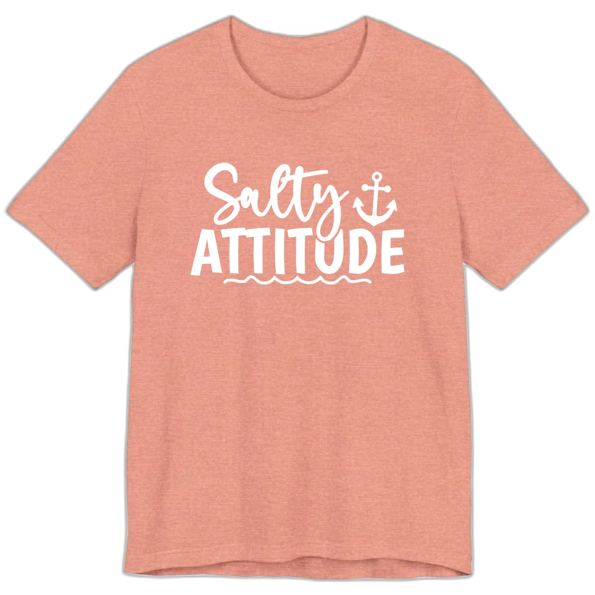 Salty Attitude Anchor Design Premium T-Shirt in Heather Sunset