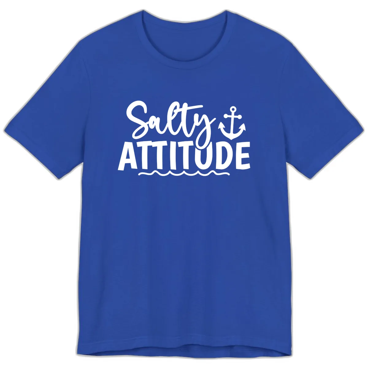 Salty Attitude Anchor Design Premium T-Shirt in True Royal