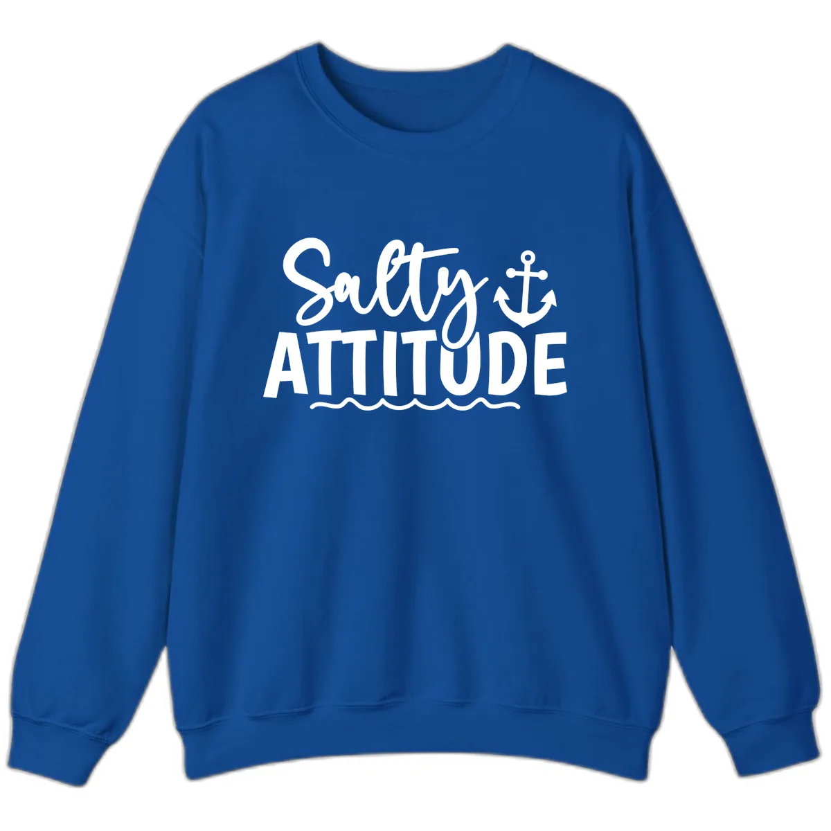 Salty Attitude Anchor Design Sweatshirt in Royal