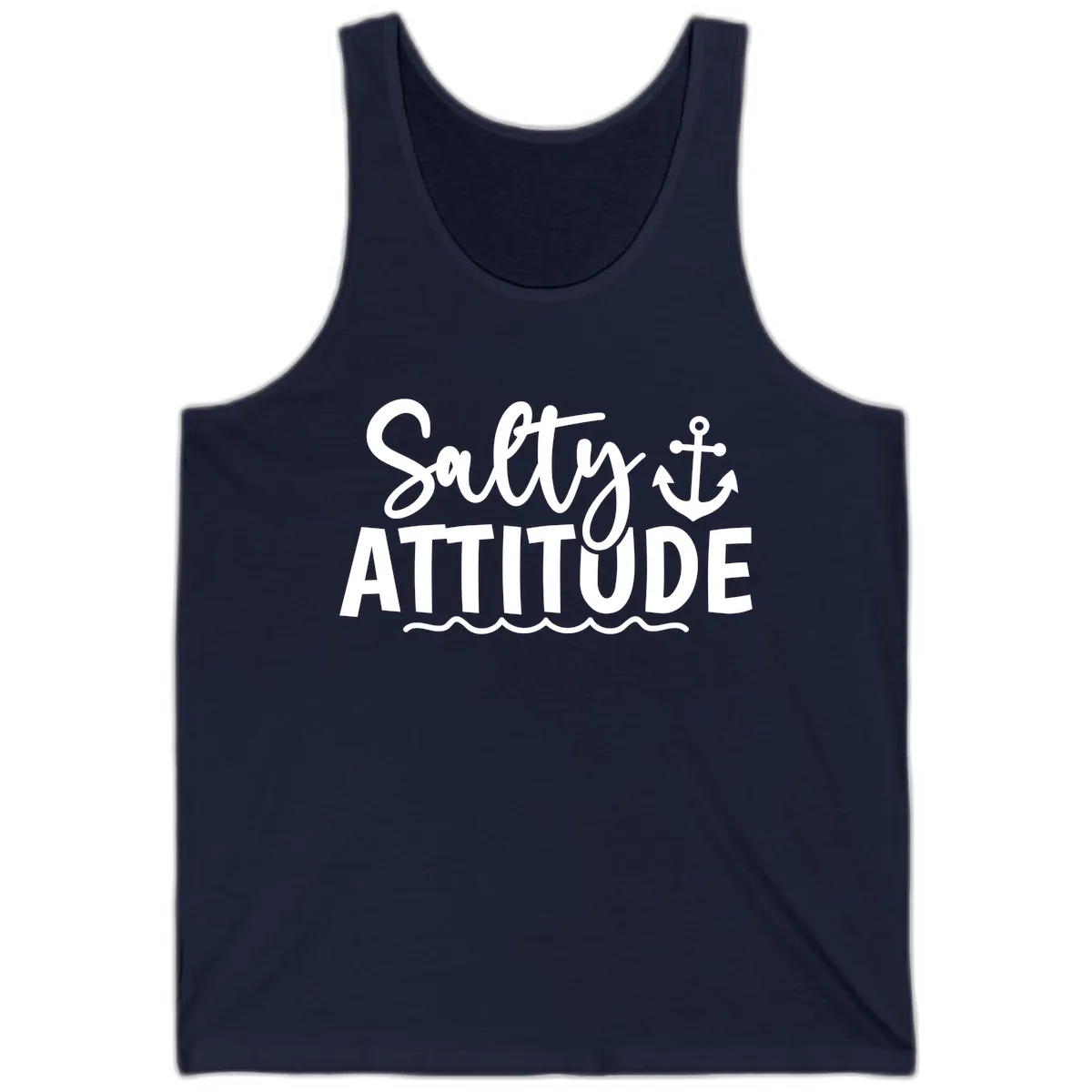 Salty Attitude Anchor Design Tank in Navy