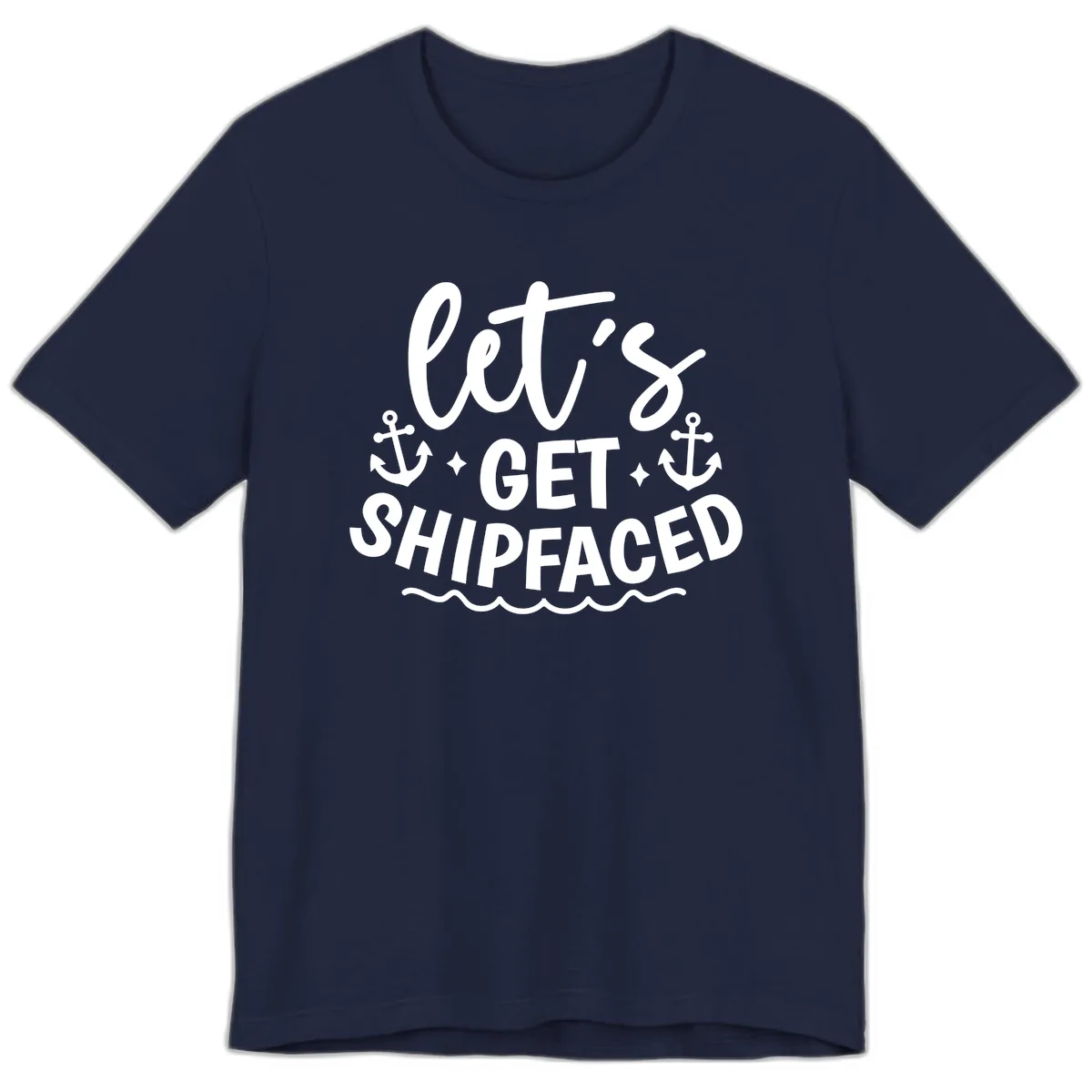 Let's Get Shipfaced Cruise Design Premium T-Shirt in Navy