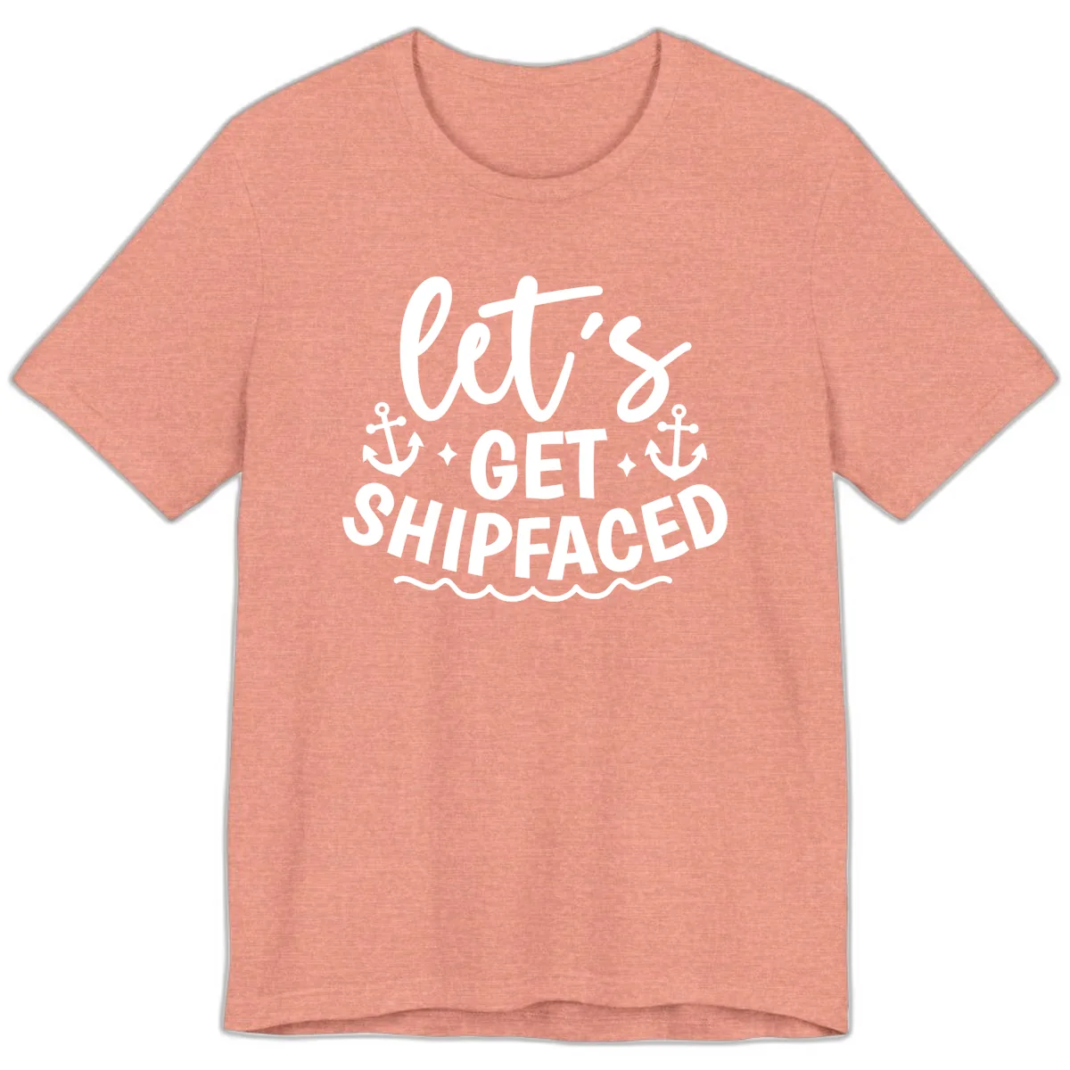 Let's Get Shipfaced Cruise Design Premium T-Shirt in Heather Sunset