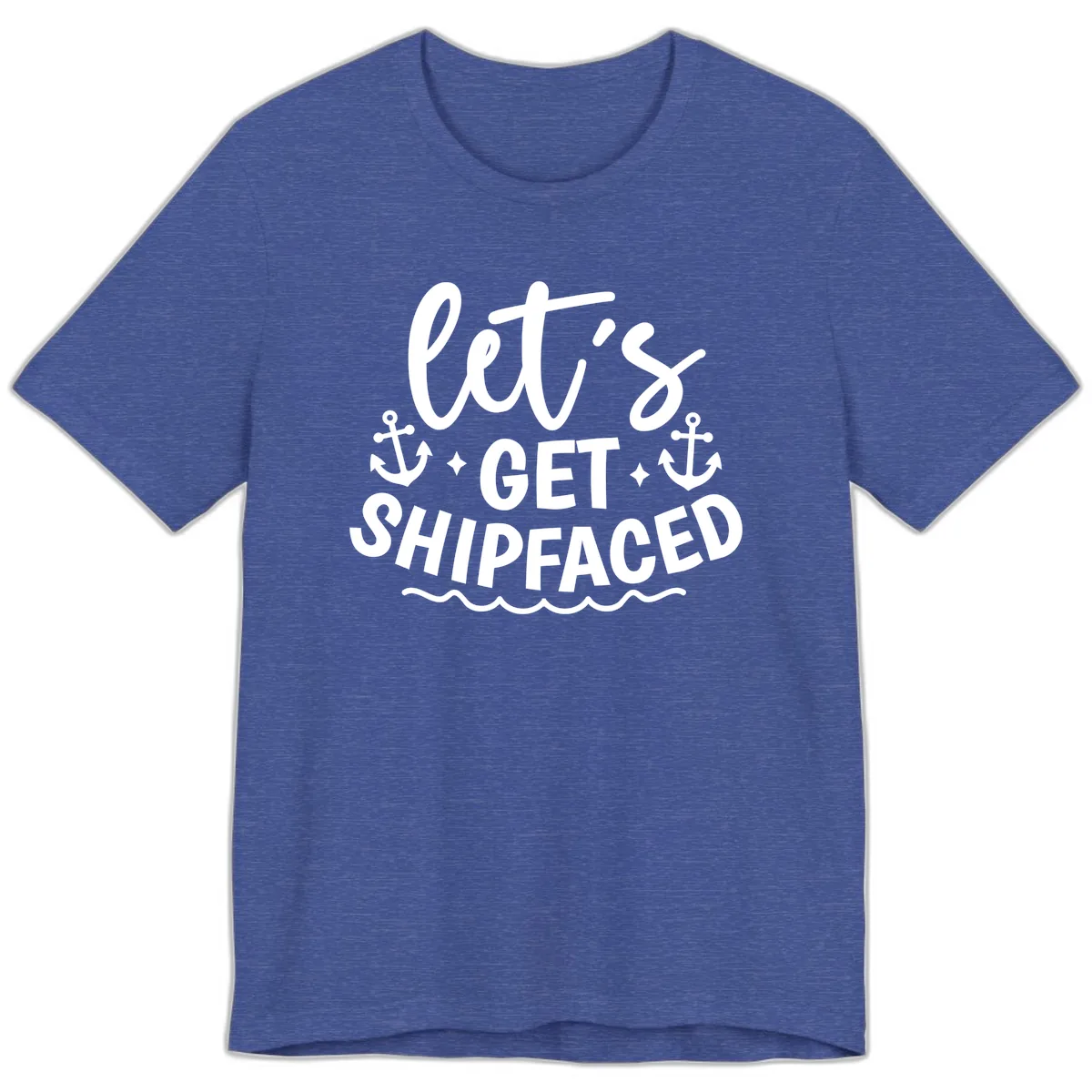 Let's Get Shipfaced Cruise Design Premium T-Shirt in Heather True Royal