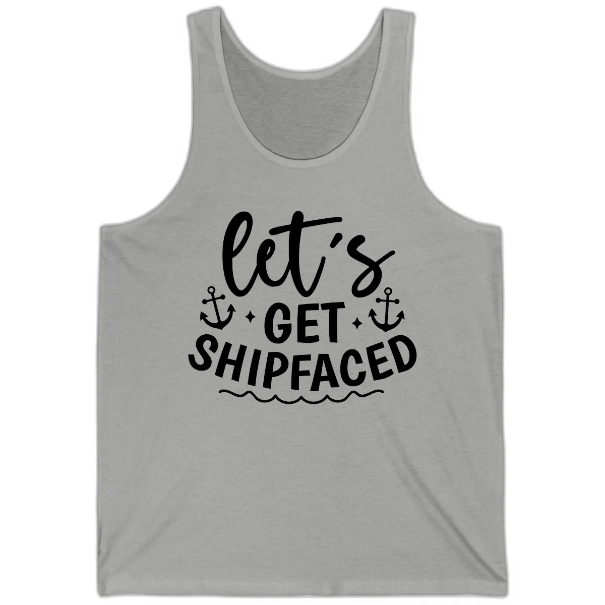 Let's Get Shipfaced Cruise Design Tank in Athletic Heather