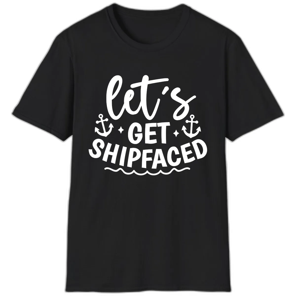 Let's Get Shipfaced Cruise Design T-Shirt in Black