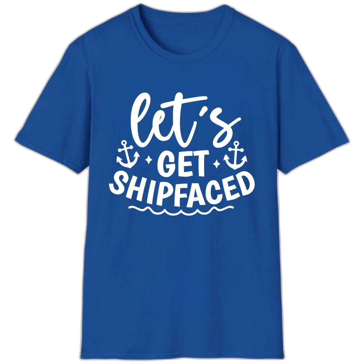 Let's Get Shipfaced Cruise Design T-Shirt in Royal