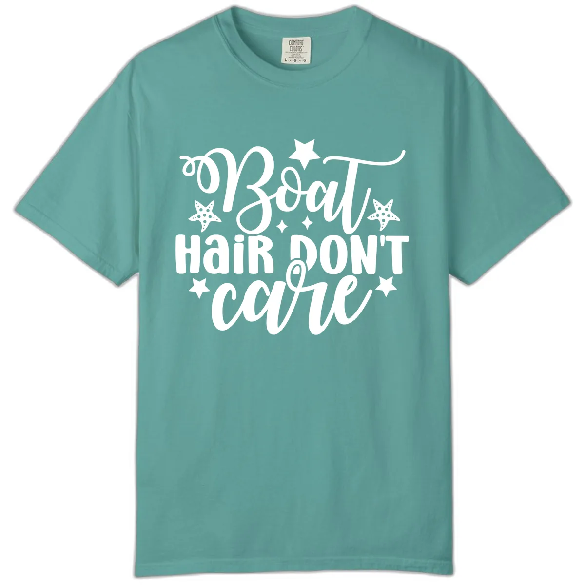 Boat Hair Don't Care Slogan Comfort Color in Seafoam