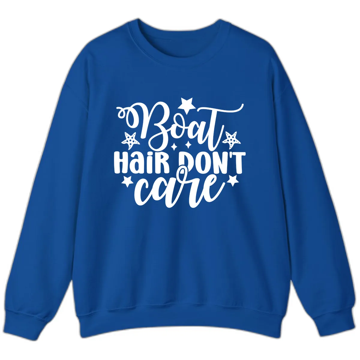 Boat Hair Don't Care Slogan Sweatshirt in Royal