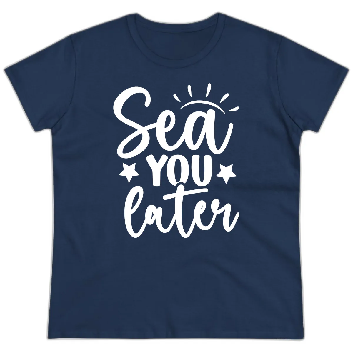 Sea You Later Cruise Design Ladies Tee in Navy
