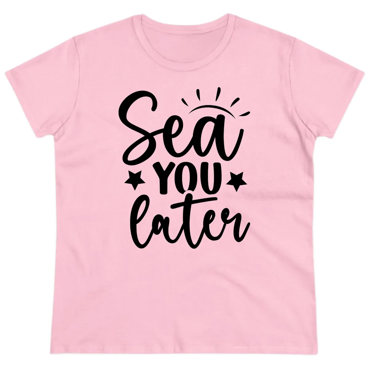 Sea You Later Cruise Design Ladies Tee in Light Pink