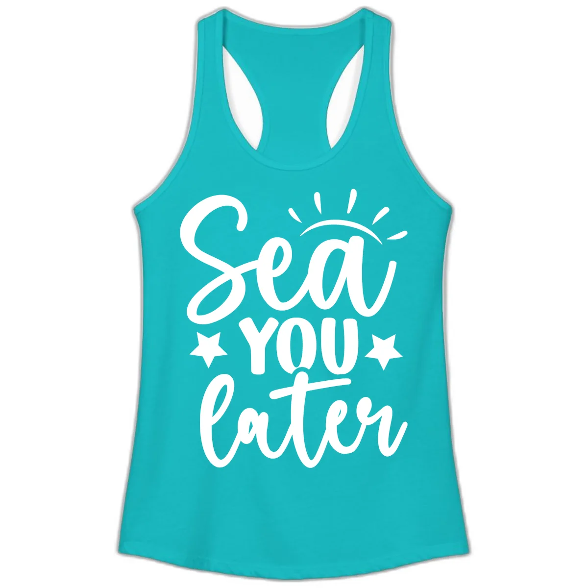 Sea You Later Cruise Design Ladies Tank in Tahiti Blue