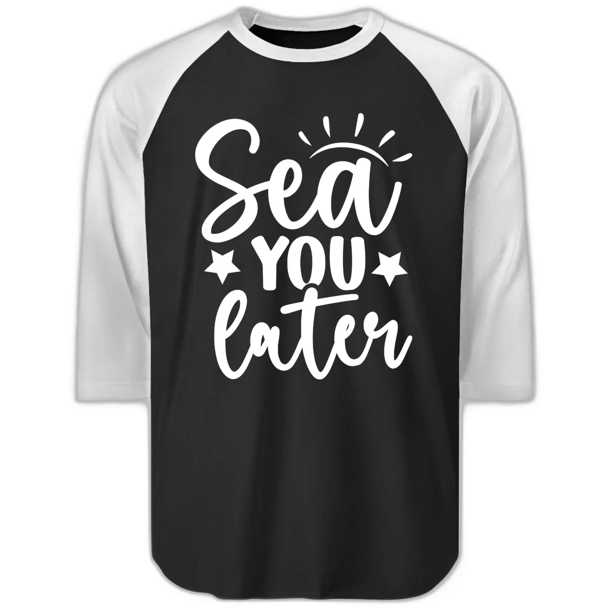 Sea You Later Cruise Design Raglan 3/4 in Black White