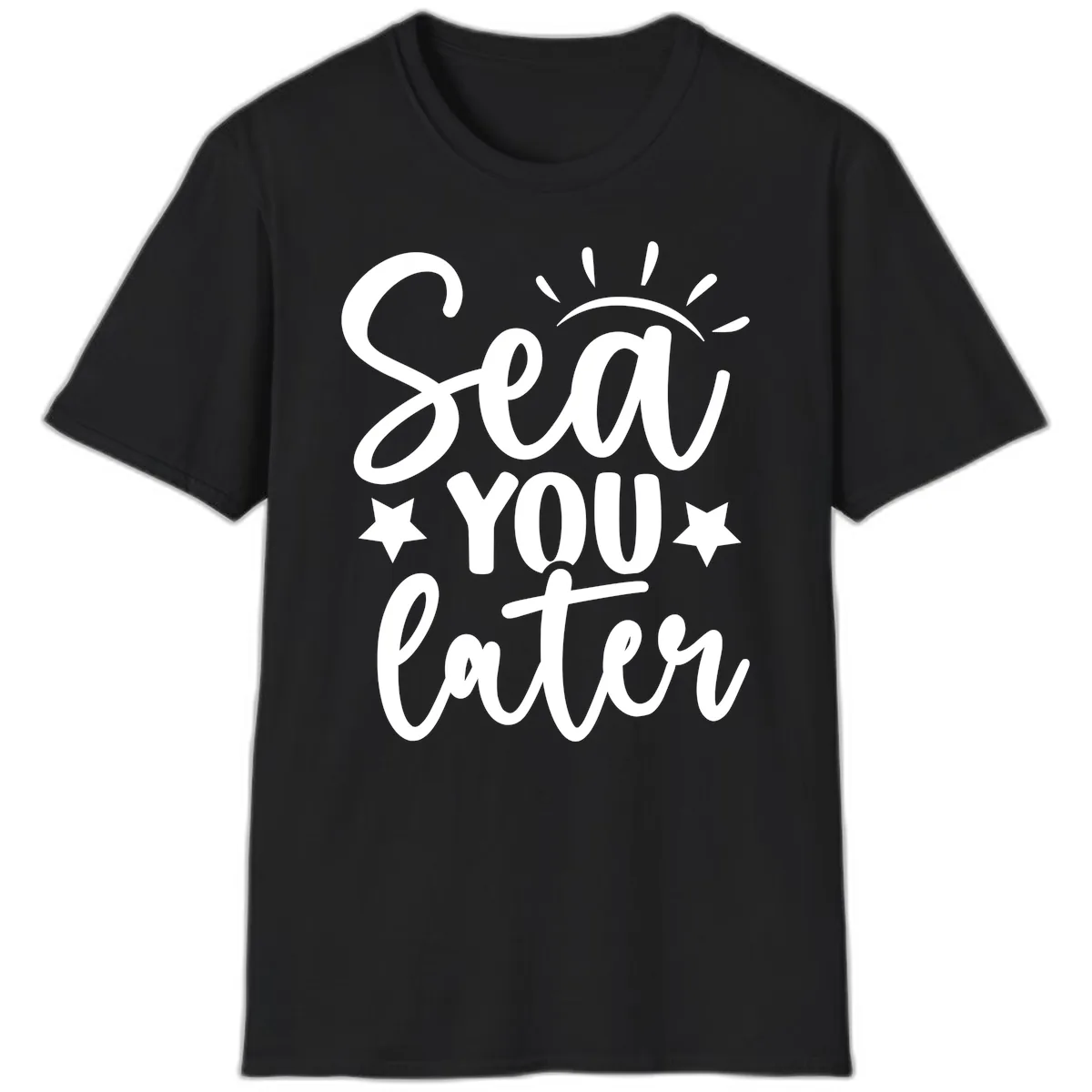 Sea You Later Cruise Design T-Shirt in Black