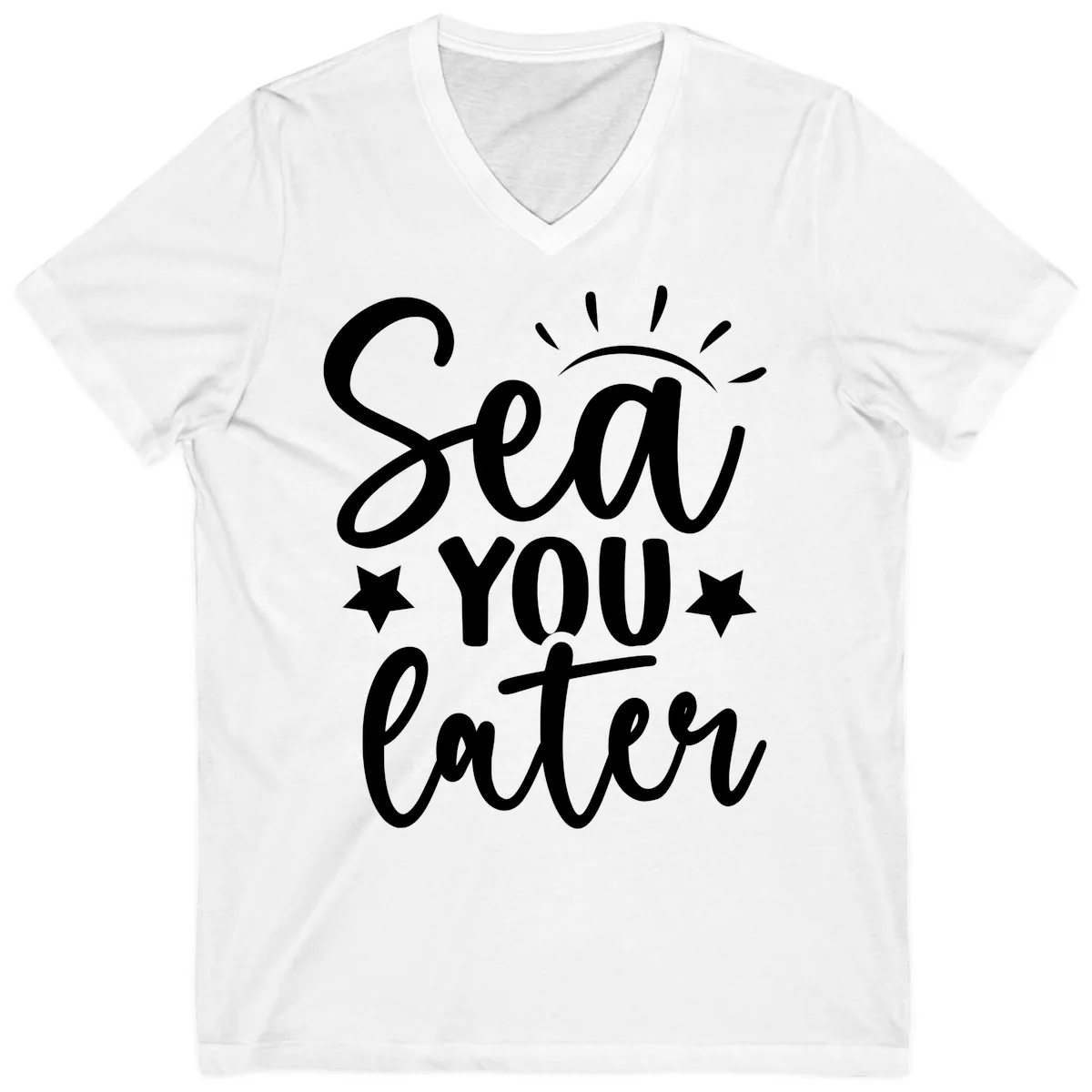 Sea You Later Cruise Design V-Neck in White