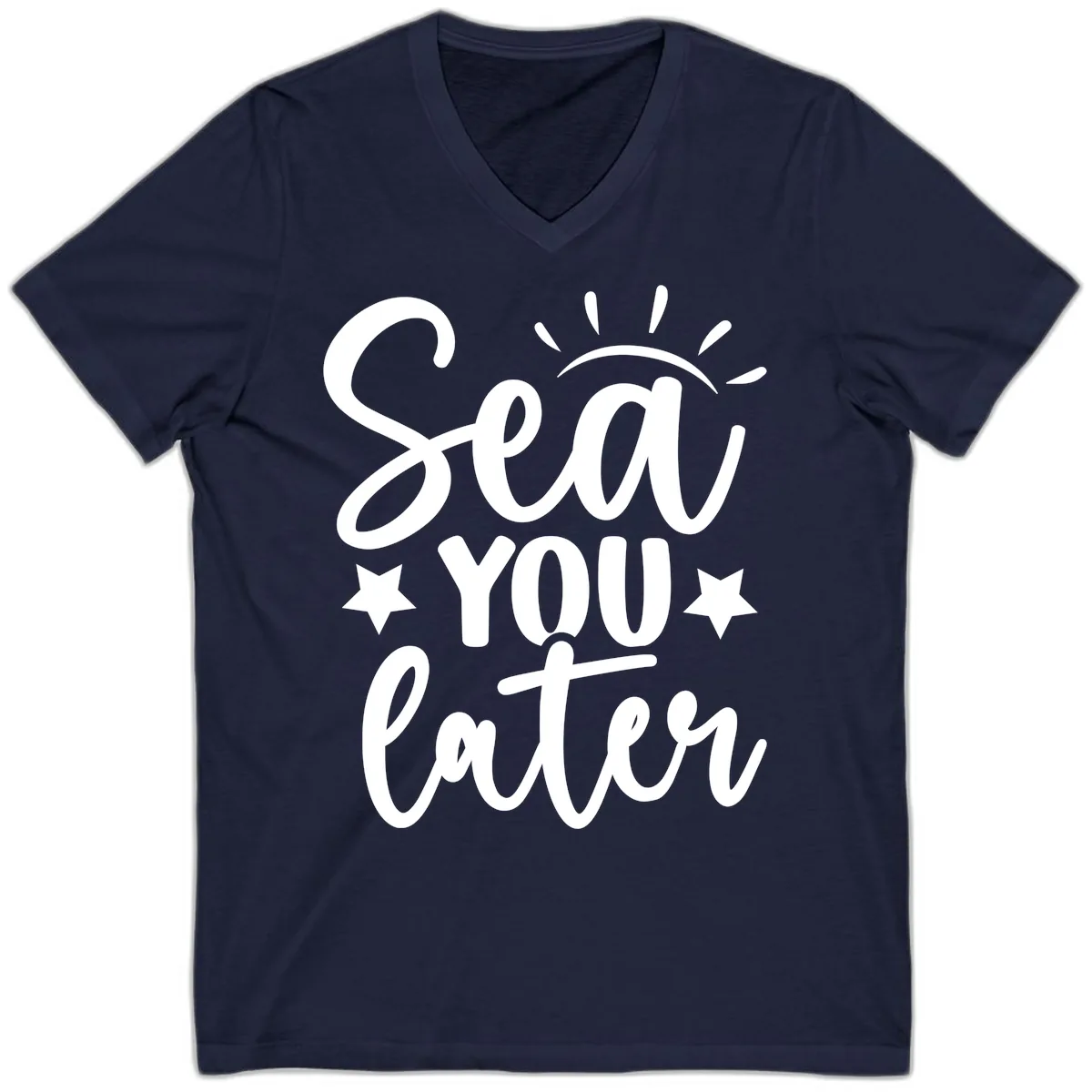 Sea You Later Cruise Design V-Neck in Navy
