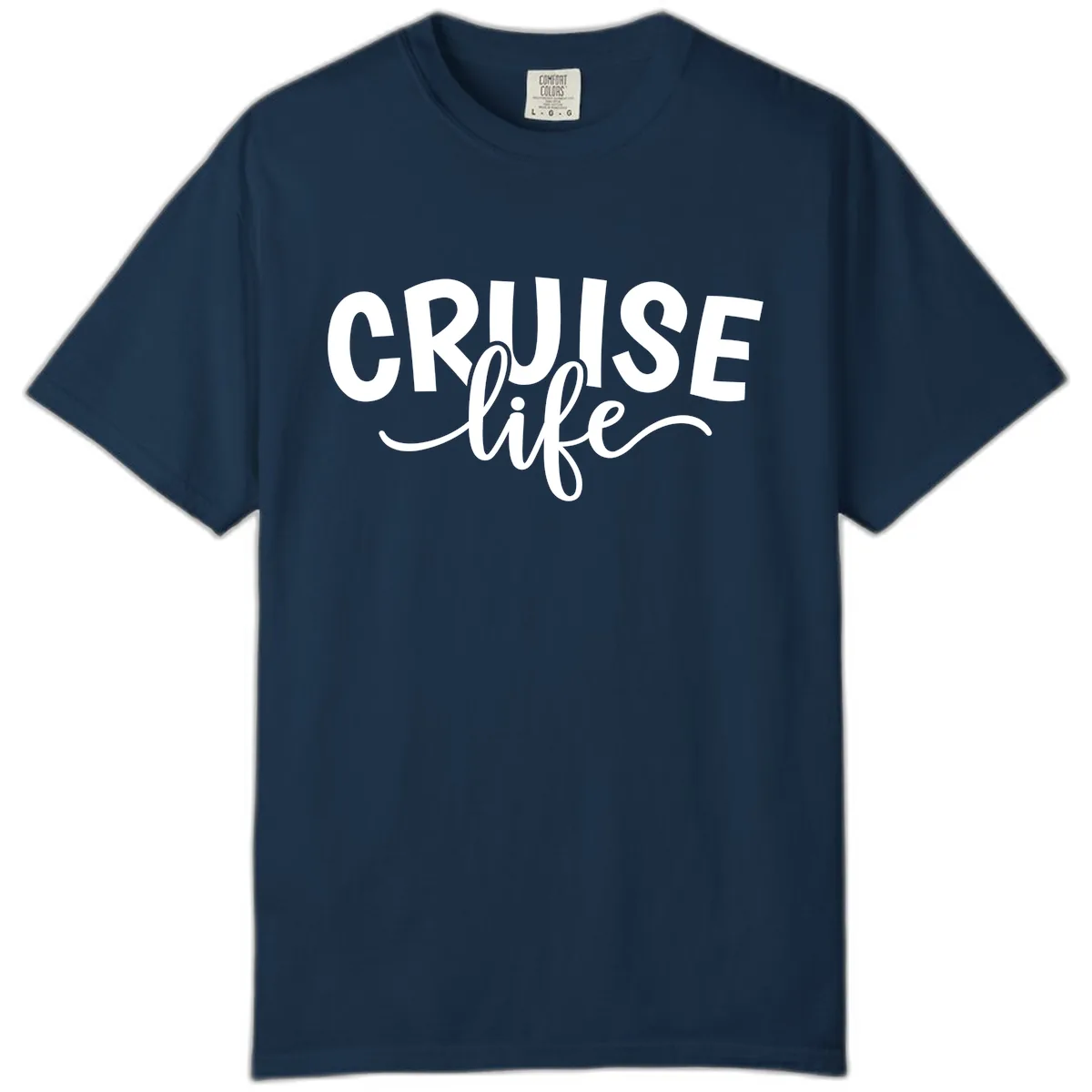 Cruise Life Typography Design Comfort Color in True Navy