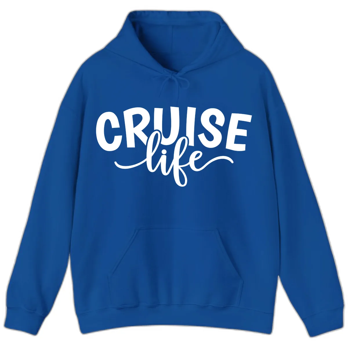 Cruise Life Typography Design Hoodie in Royal