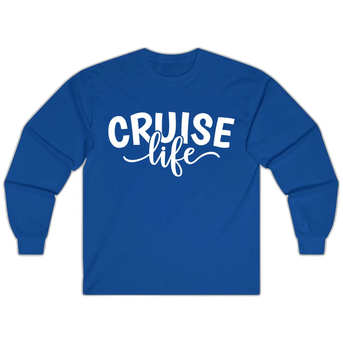 Cruise Life Typography Design Long Sleeve in Royal