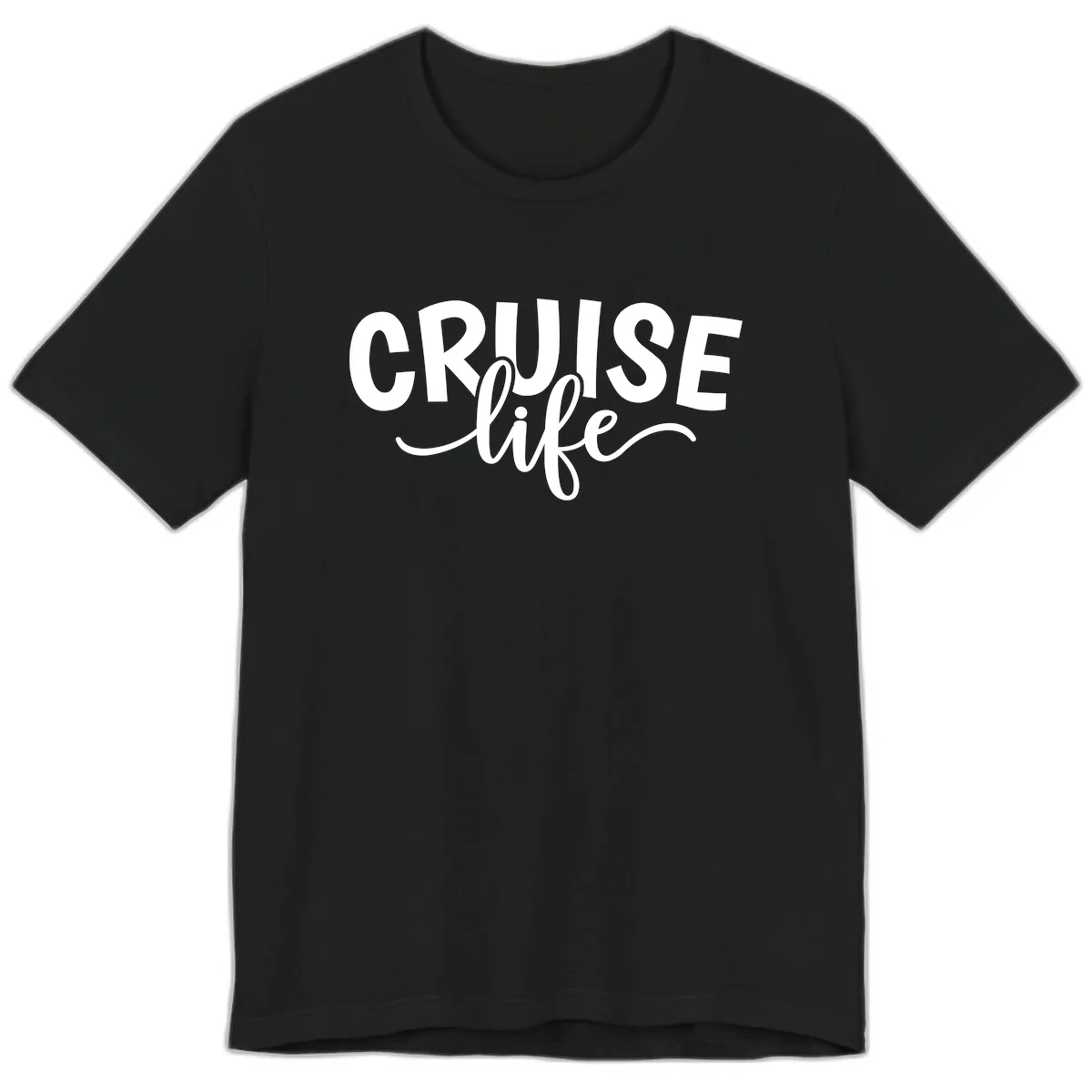 Cruise Life Typography Design Premium T-Shirt in Black