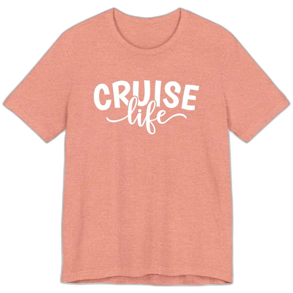 Cruise Life Typography Design Premium T-Shirt in Heather Sunset