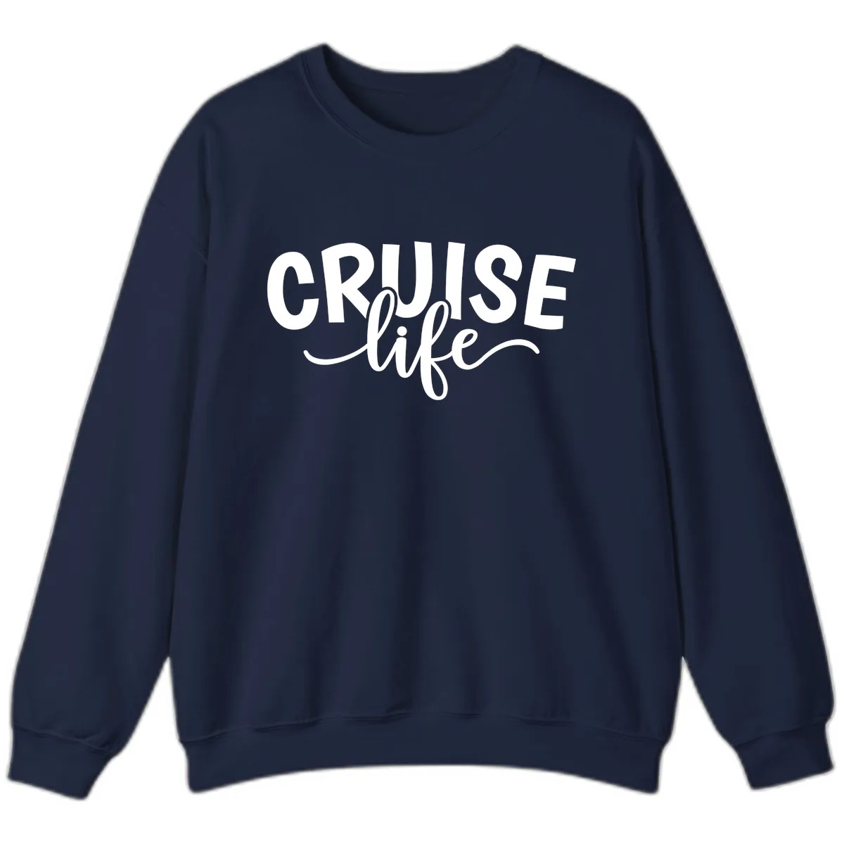Cruise Life Typography Design Sweatshirt in Navy
