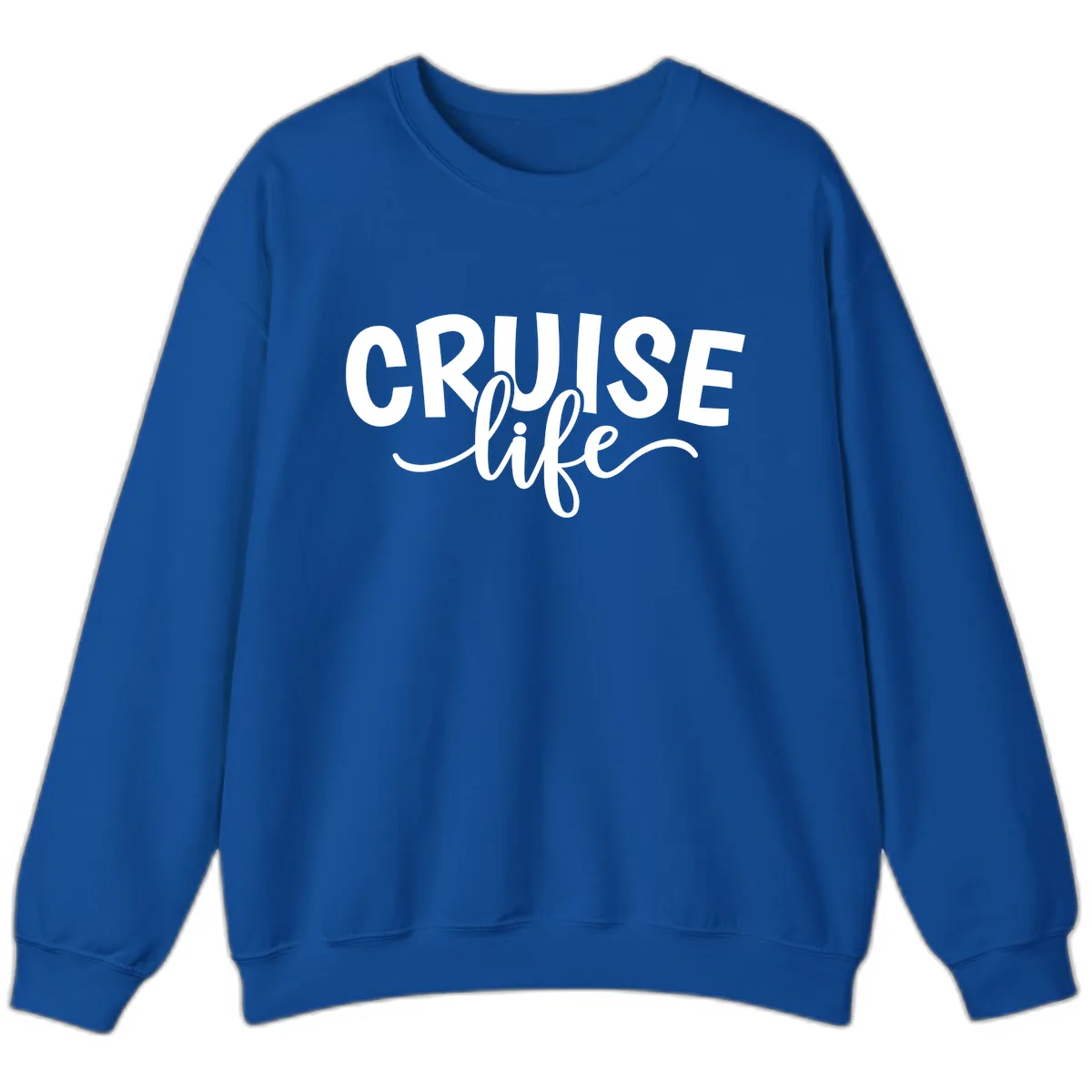 Cruise Life Typography Design Sweatshirt in Royal