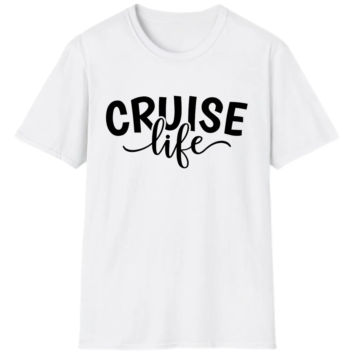 Cruise Life Typography Design T-Shirt in White