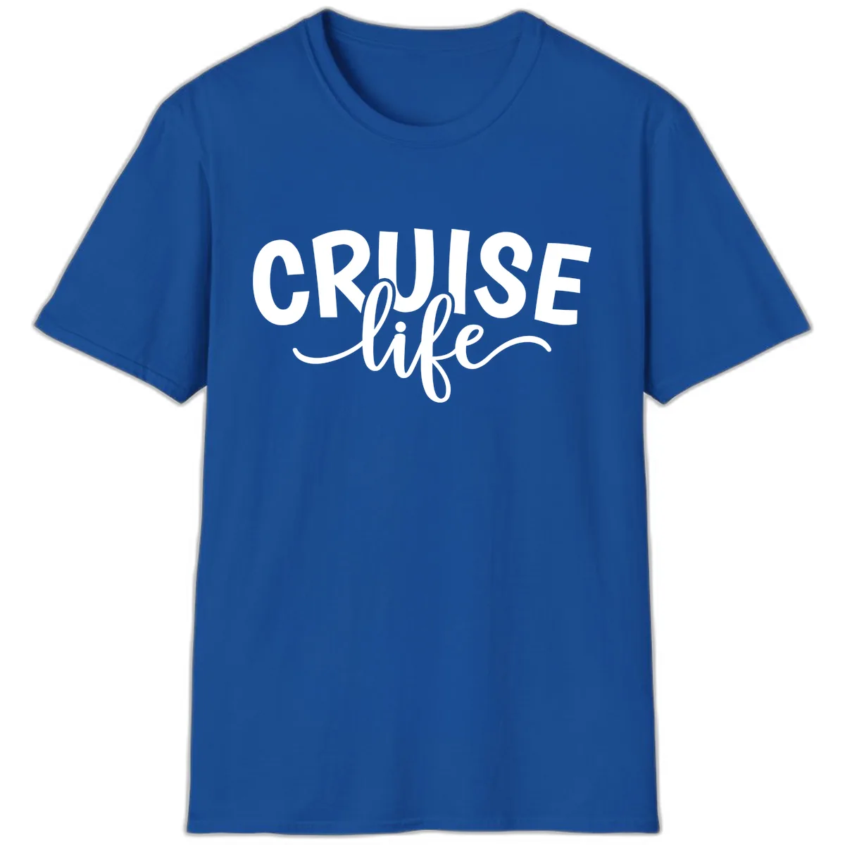 Cruise Life Typography Design T-Shirt in Royal