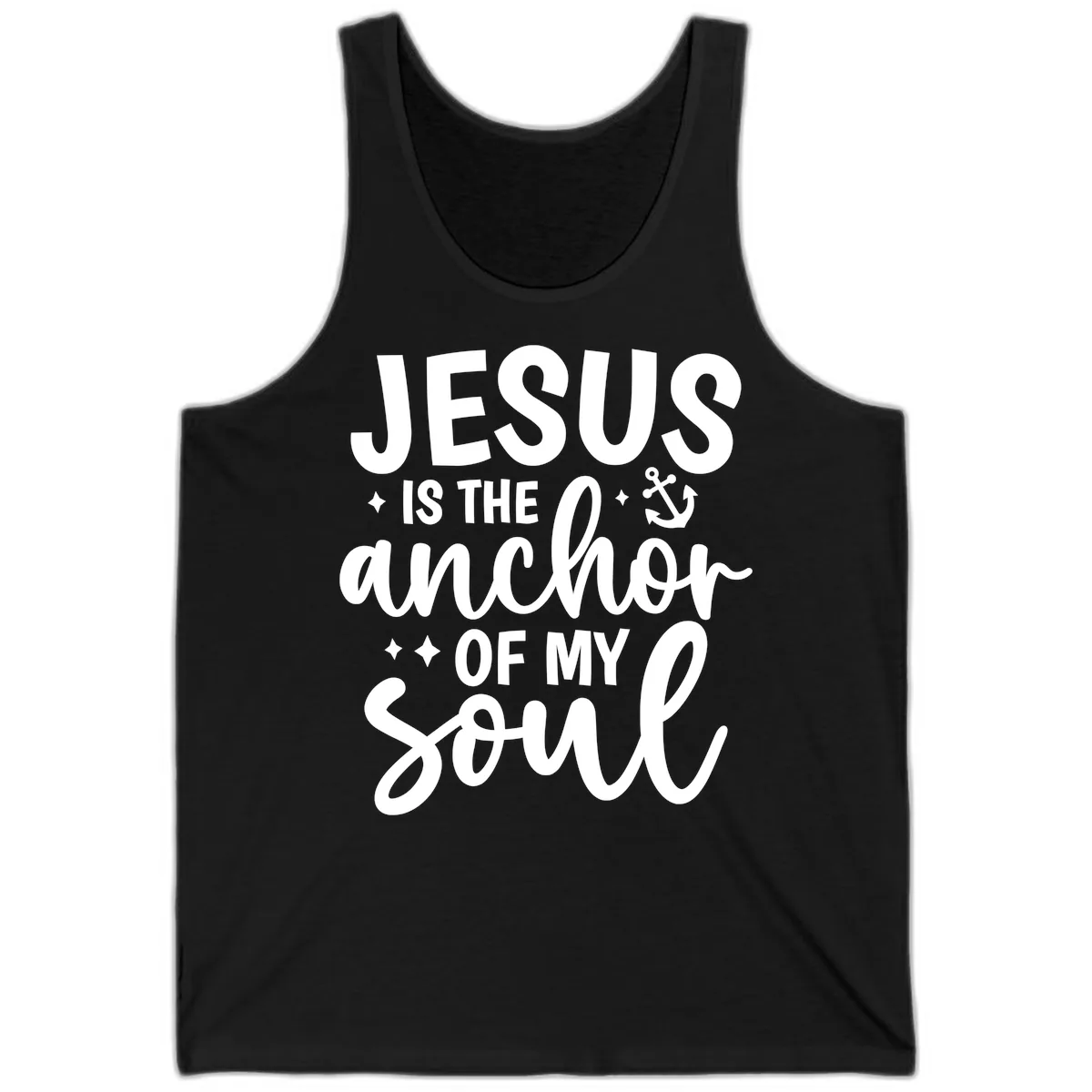 Jesus Is The Anchor Of My Soul Tank in Black