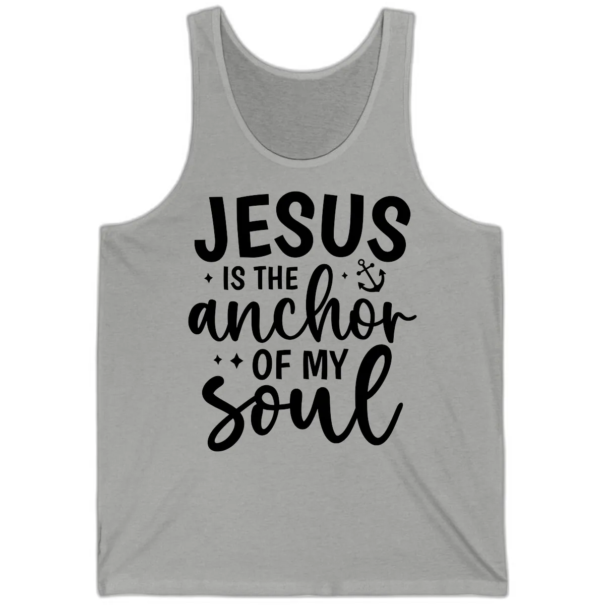 Jesus Is The Anchor Of My Soul Tank in Athletic Heather