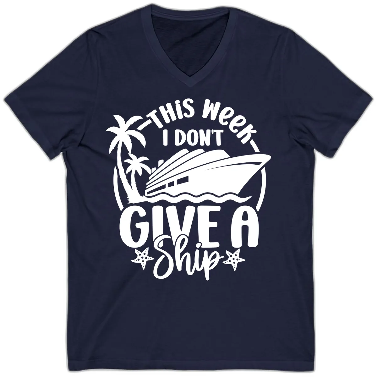 This Week I Don't Give A Ship V-Neck in Navy