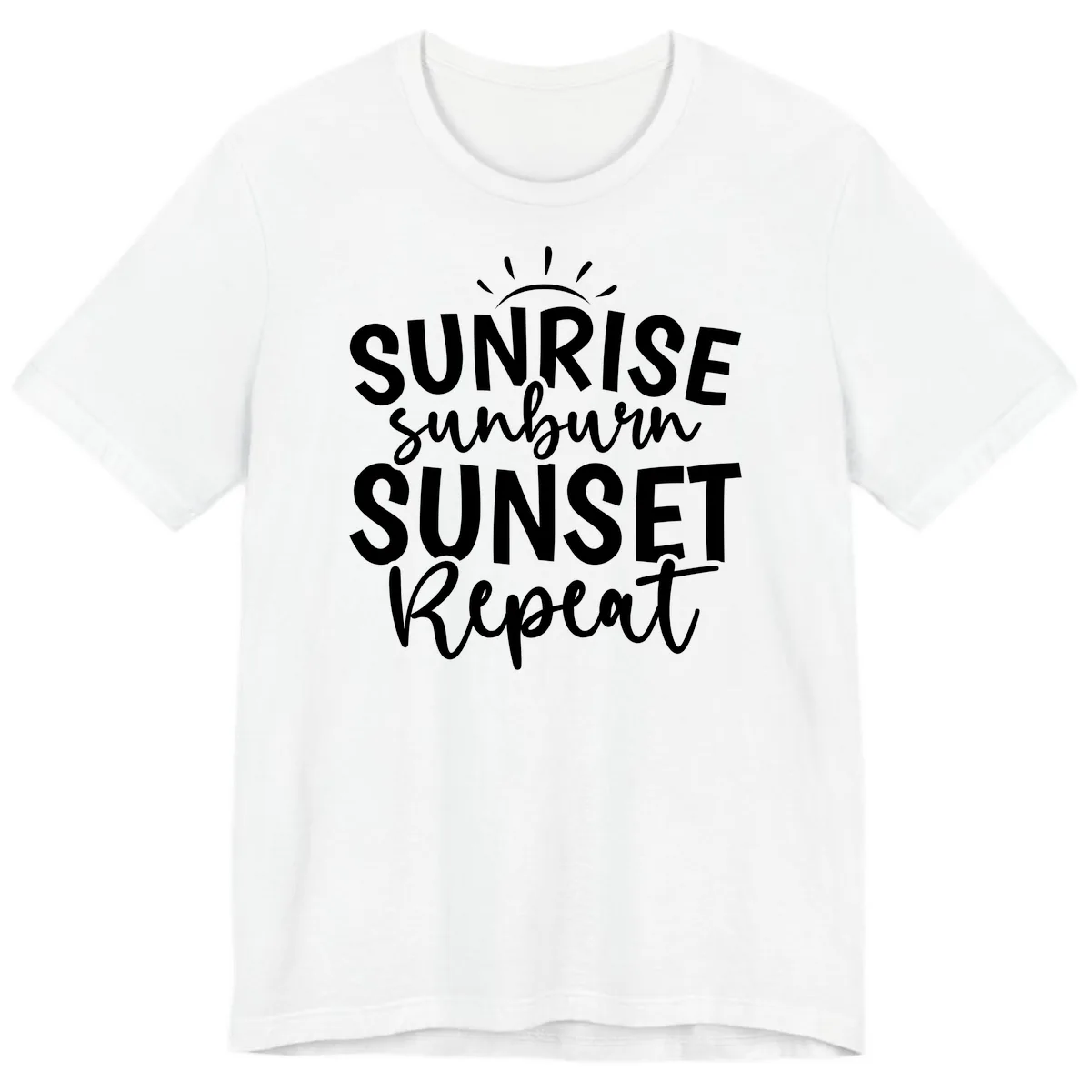 Sunrise Sunburn Sunset Repeat Premium T-Shirt in White
