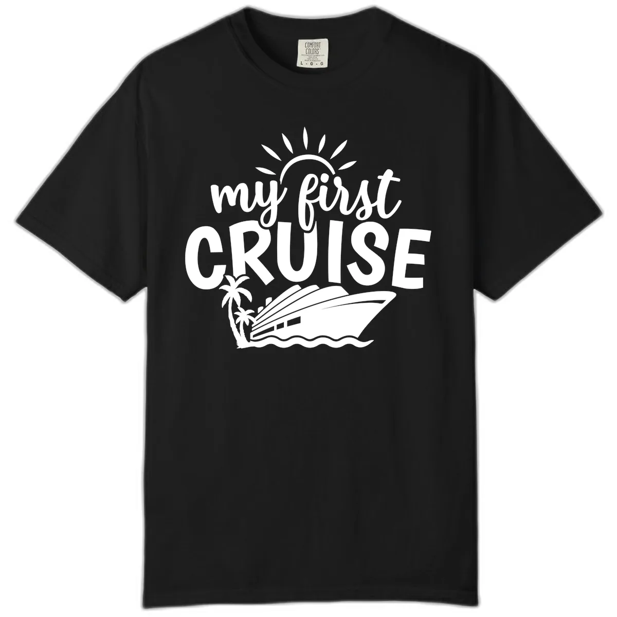 My First Cruise Palm Tree Design Comfort Color in Black