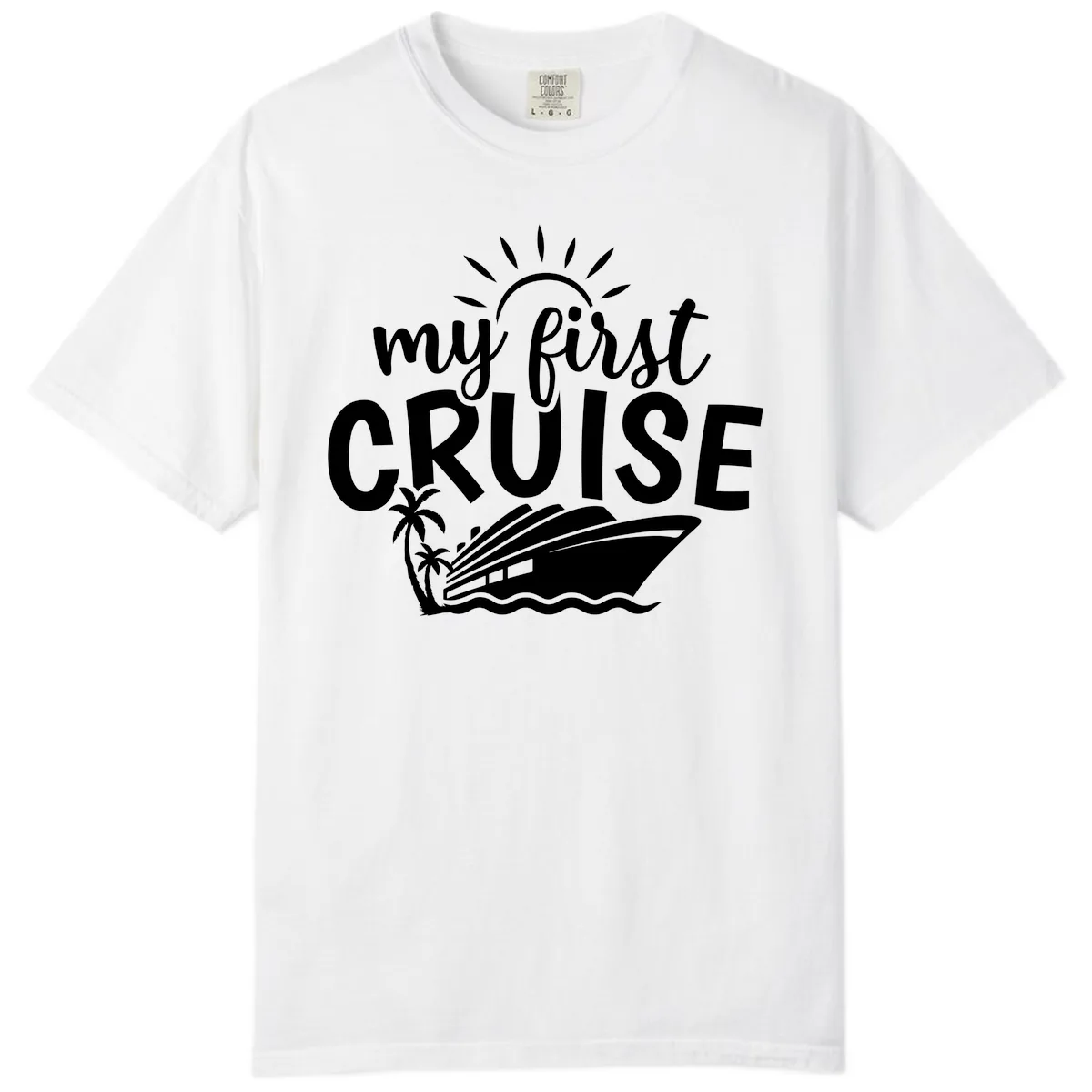 My First Cruise Palm Tree Design Comfort Color in White