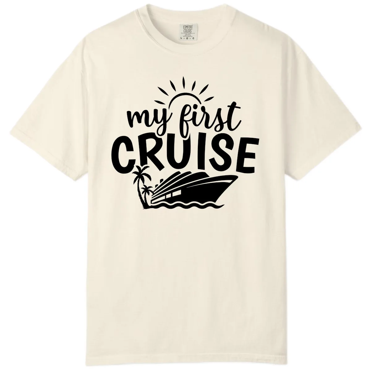 My First Cruise Palm Tree Design Comfort Color in Ivory