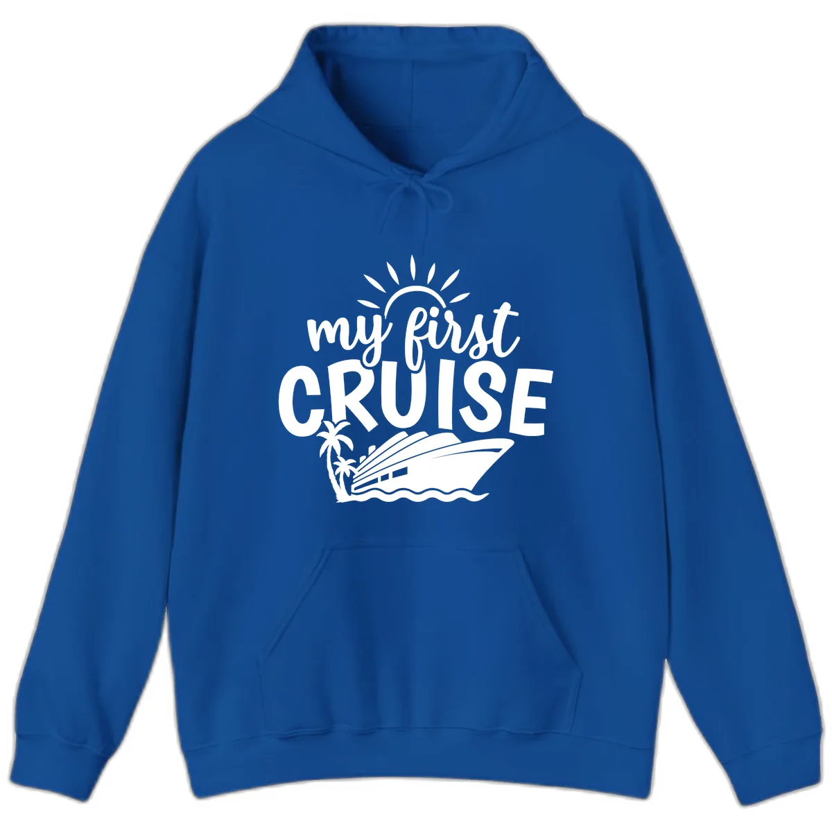 My First Cruise Palm Tree Design Hoodie in Royal