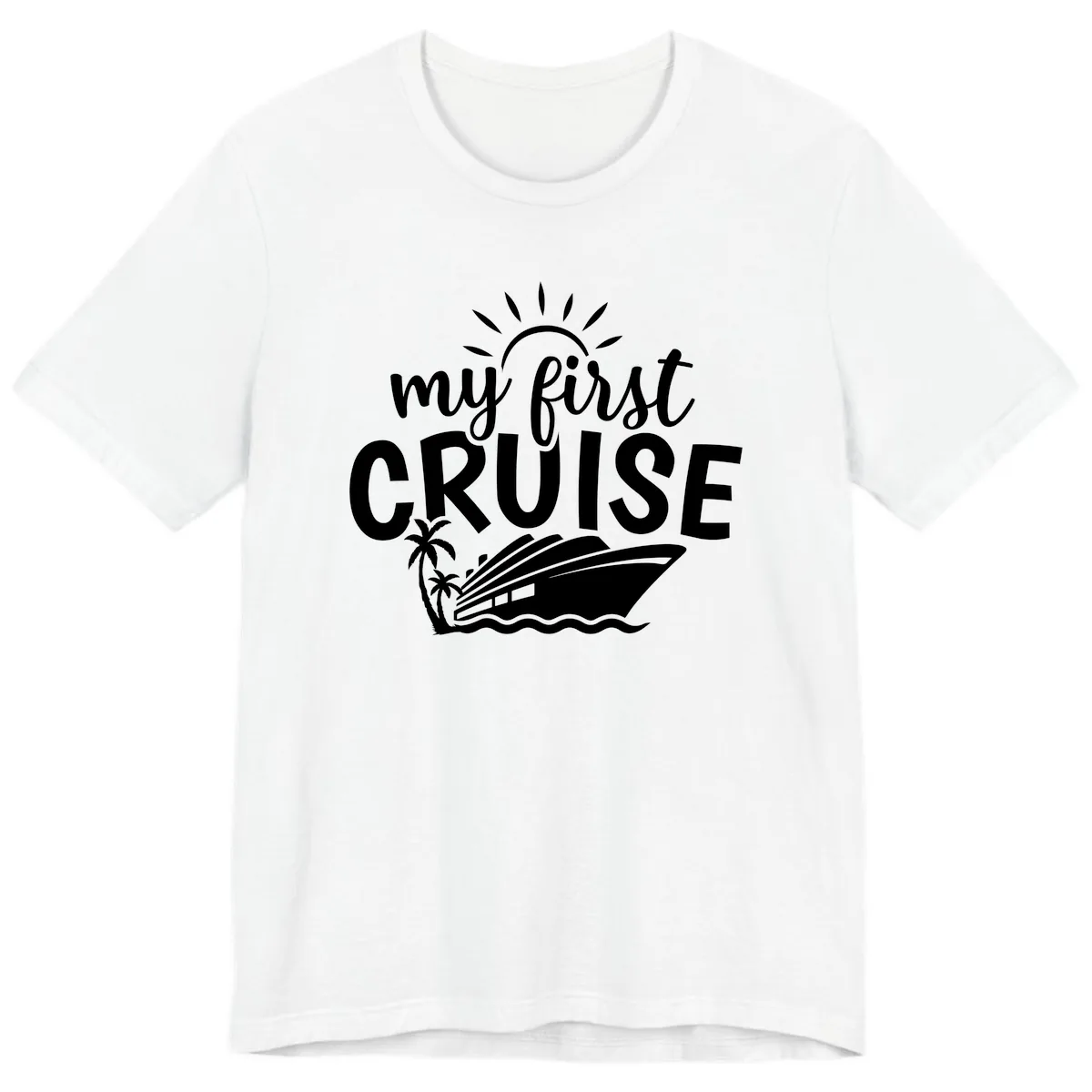 My First Cruise Palm Tree Design Premium T-Shirt in White