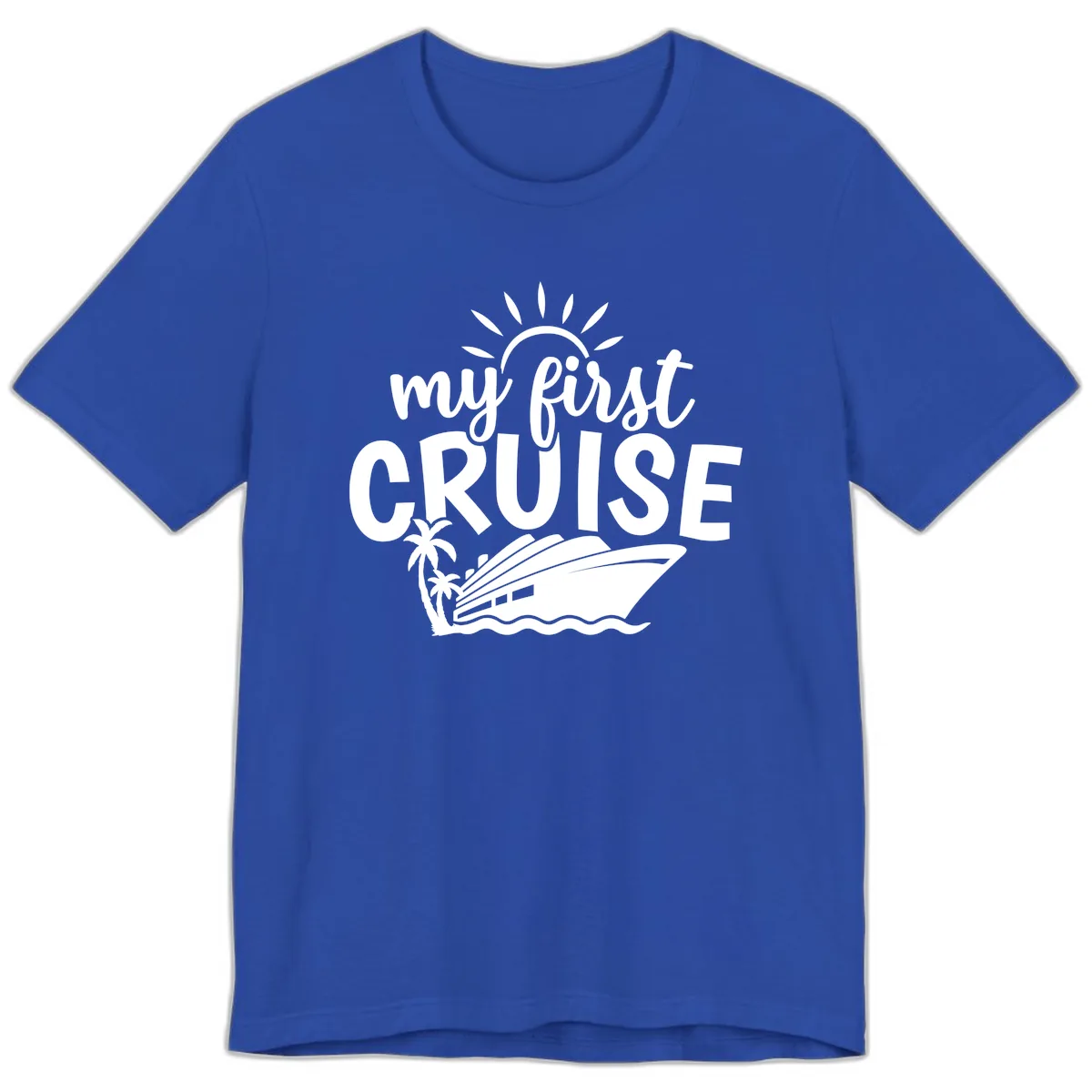 My First Cruise Palm Tree Design Premium T-Shirt in True Royal