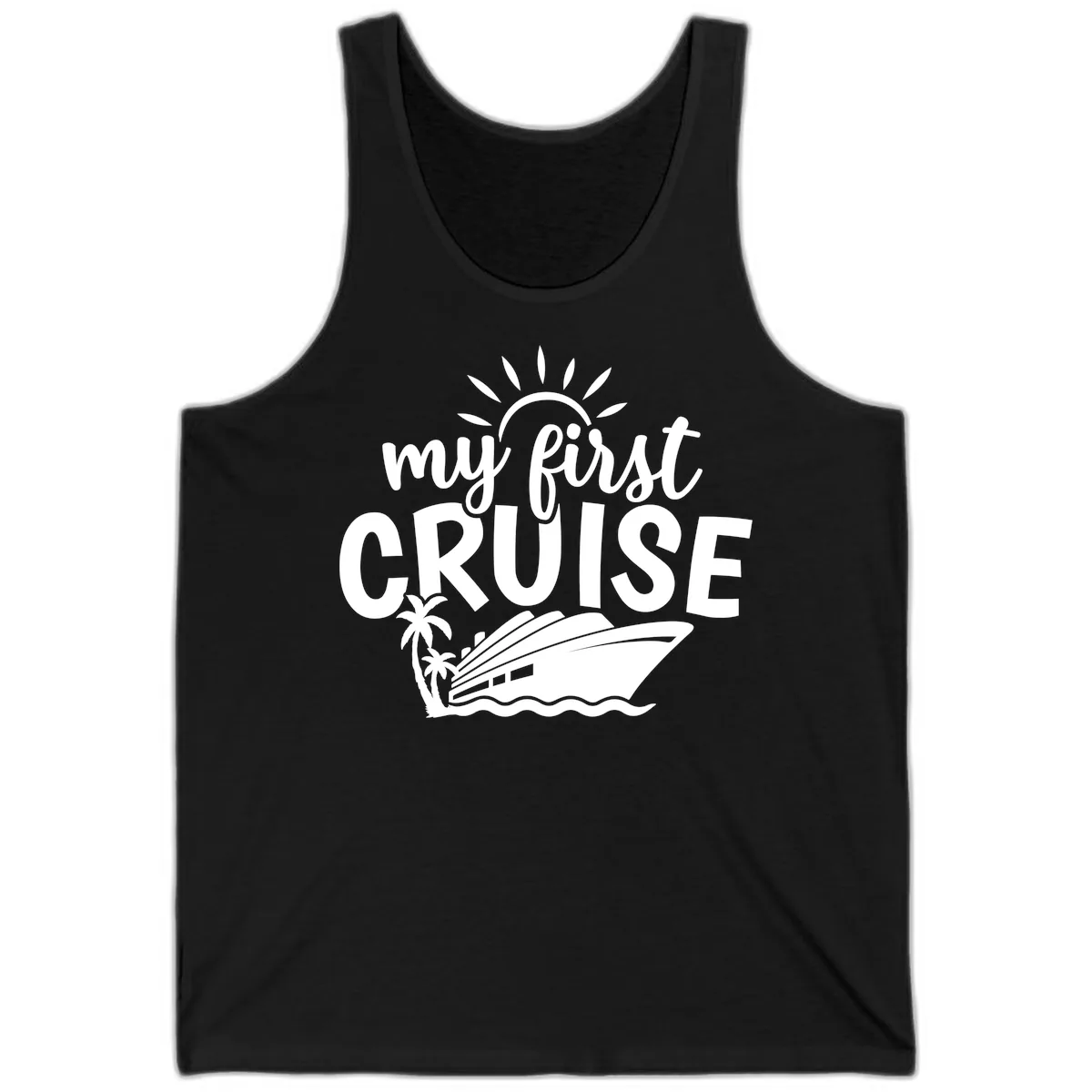 My First Cruise Palm Tree Design Tank in Black