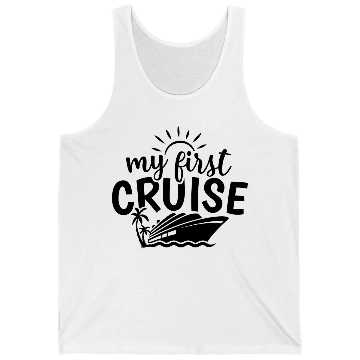 My First Cruise Palm Tree Design Tank in White