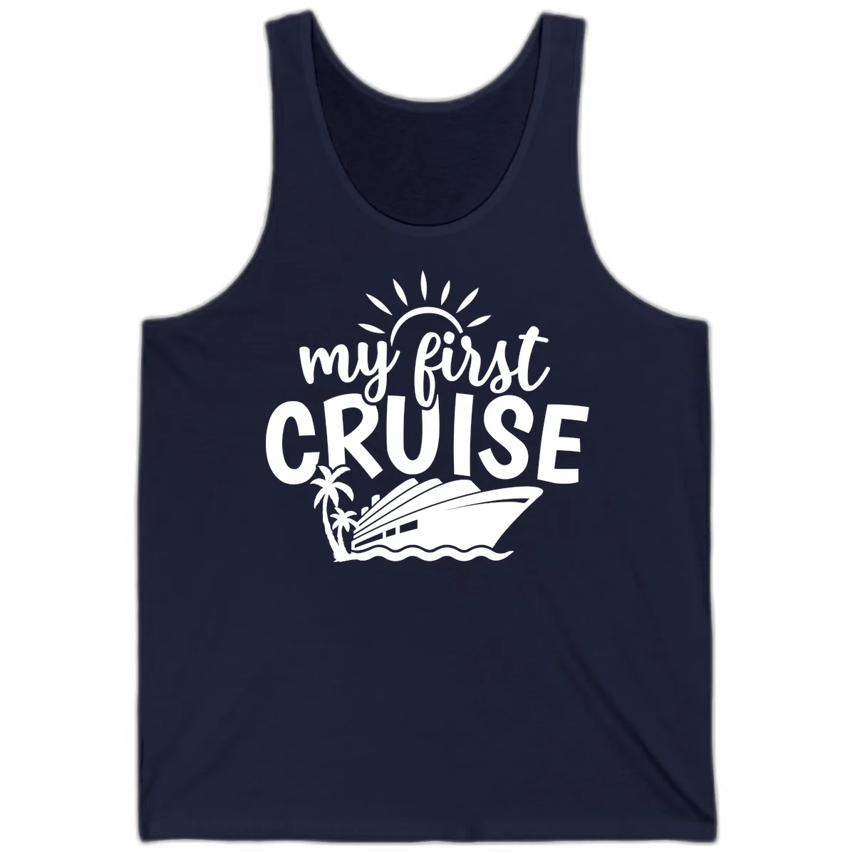 My First Cruise Palm Tree Design Tank in Navy