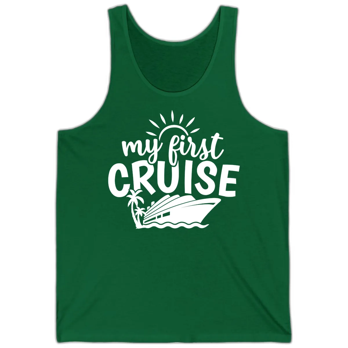 My First Cruise Palm Tree Design Tank in Kelly