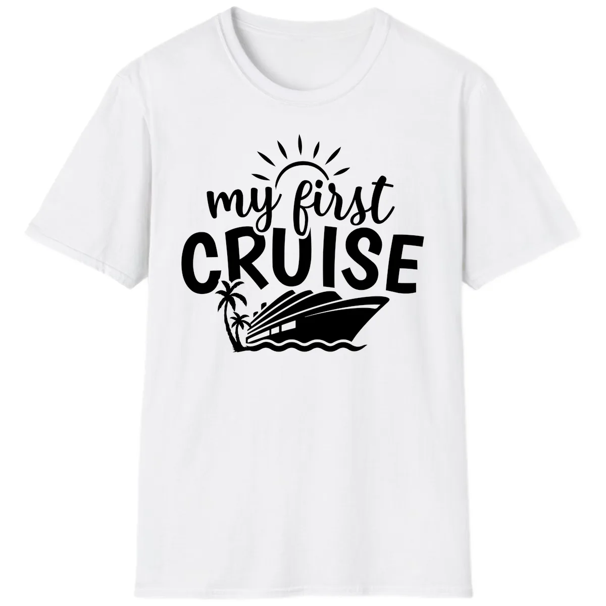 My First Cruise Palm Tree Design T-Shirt in White