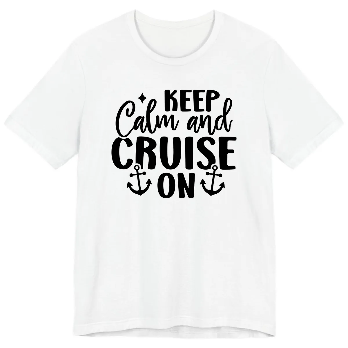Keep Calm and Cruise On Design Premium T-Shirt in White
