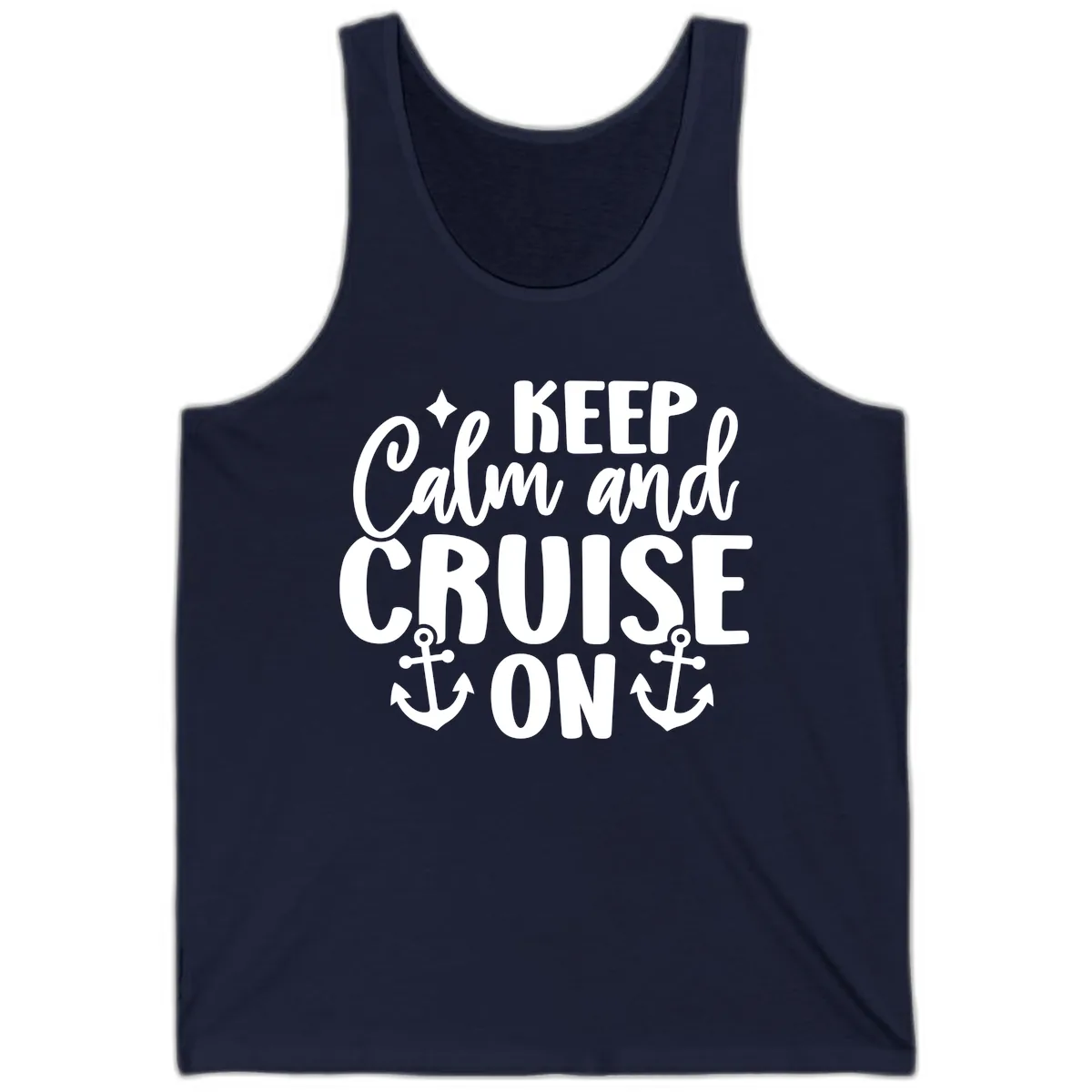 Keep Calm and Cruise On Design Tank in Navy
