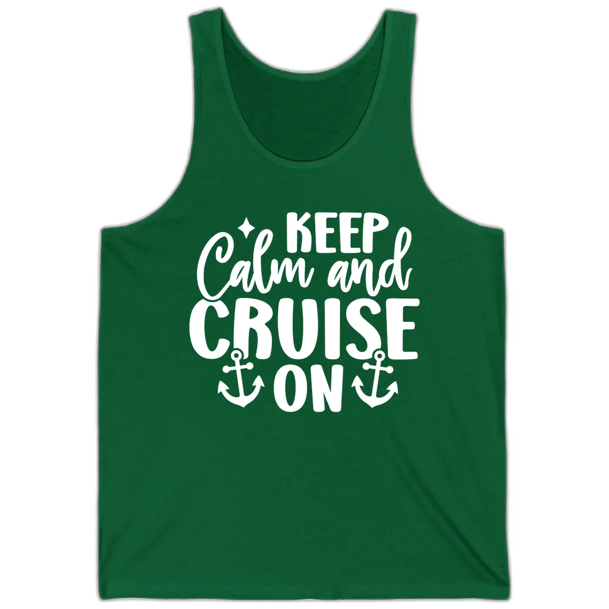 Keep Calm and Cruise On Design Tank in Kelly